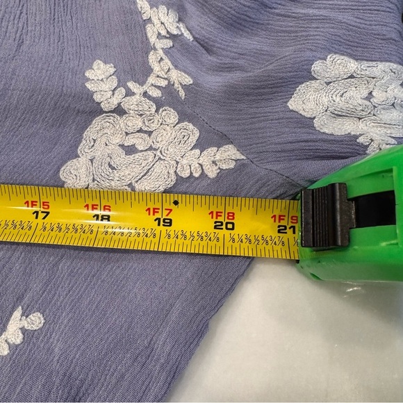 Lost + Wander Iris Crop Top Button Down White Floral Embroidery Bell Sleeves| M - Picture 3 of 9